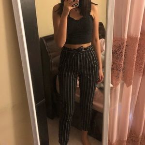 Hollister Black & White Striped Pants